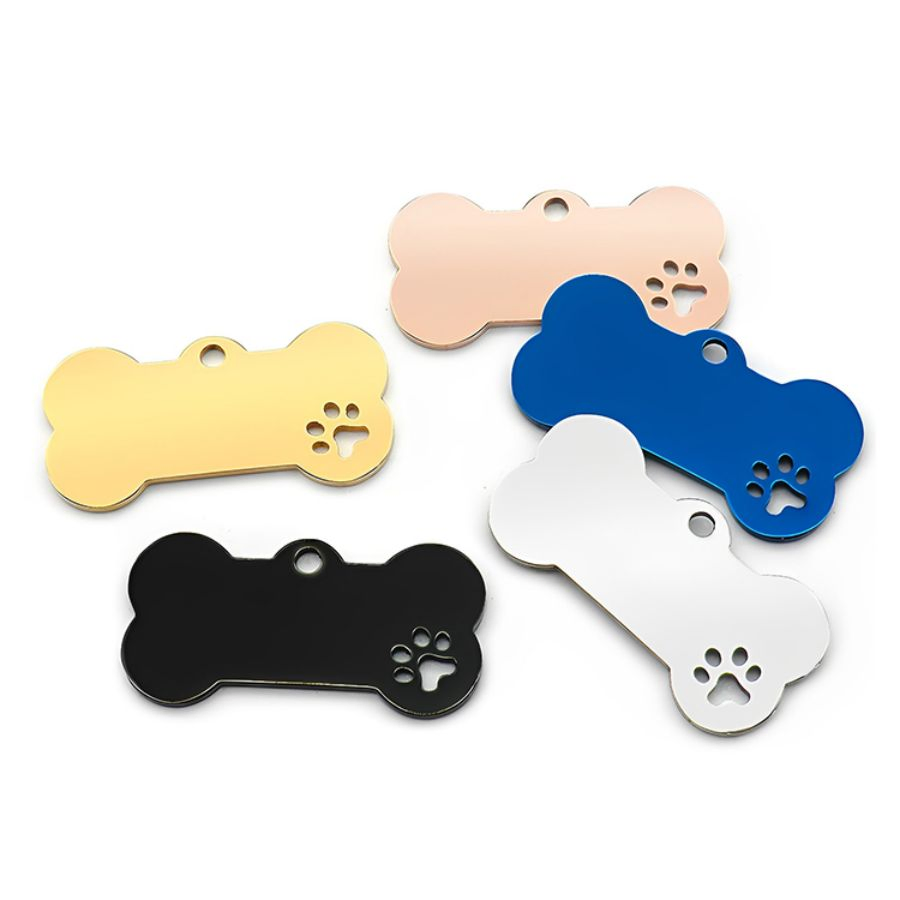 Pet Collar Personalized Dog and Cat Tags Custom Engraved Cute Glitter Paw Cat Puppy Dog Mini Pendant Pet Accessories