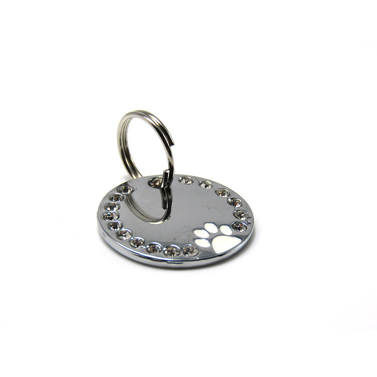 Custom Engraved Dog Tag Paw Print Pet Tag Laser Etched Personalized Dog Name ID Tag Dog Pendant