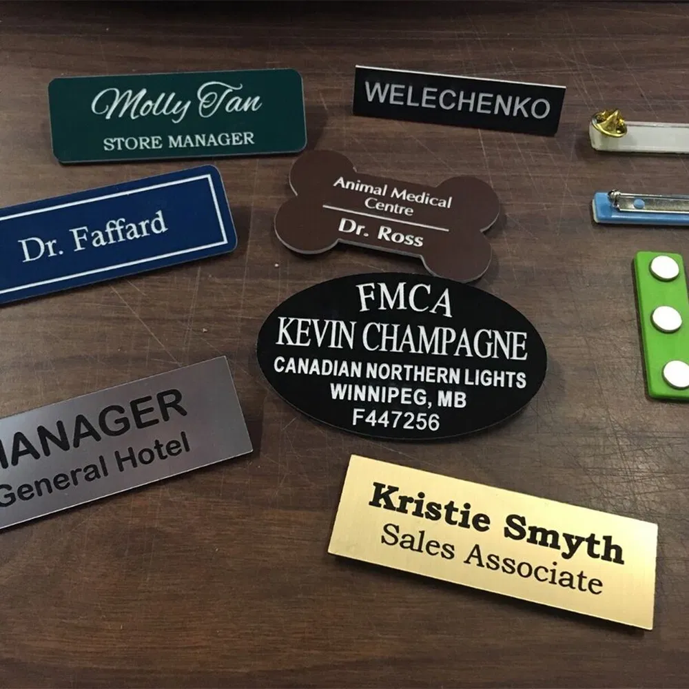 Reusable Logo Oval Brand Laser Engraved Blank Staff Metal Magnetic Name Tag Steel Sign Sublimation Nurses Custom Name Badge for Staff