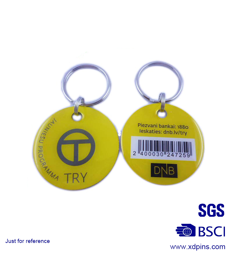 Metal Cheaper Qr Printing Key Tag Logo Key Chain Key Holder (XD03022)