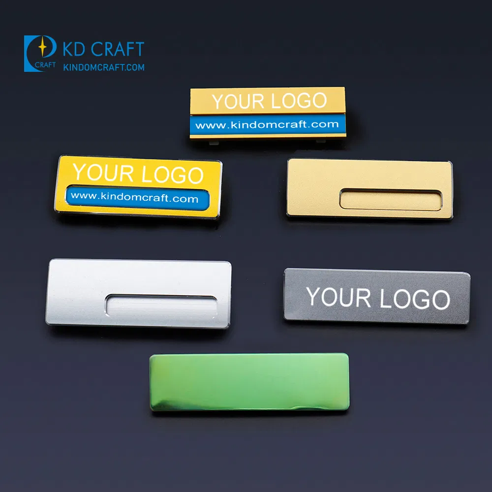 Hot Sale Promotional Metal Print Waiter Staff Magnet Name Tag Plate Decorative Reusable Blank Sublimation Epoxy Logo Custom Magnetic Name Badge with Safety Pins