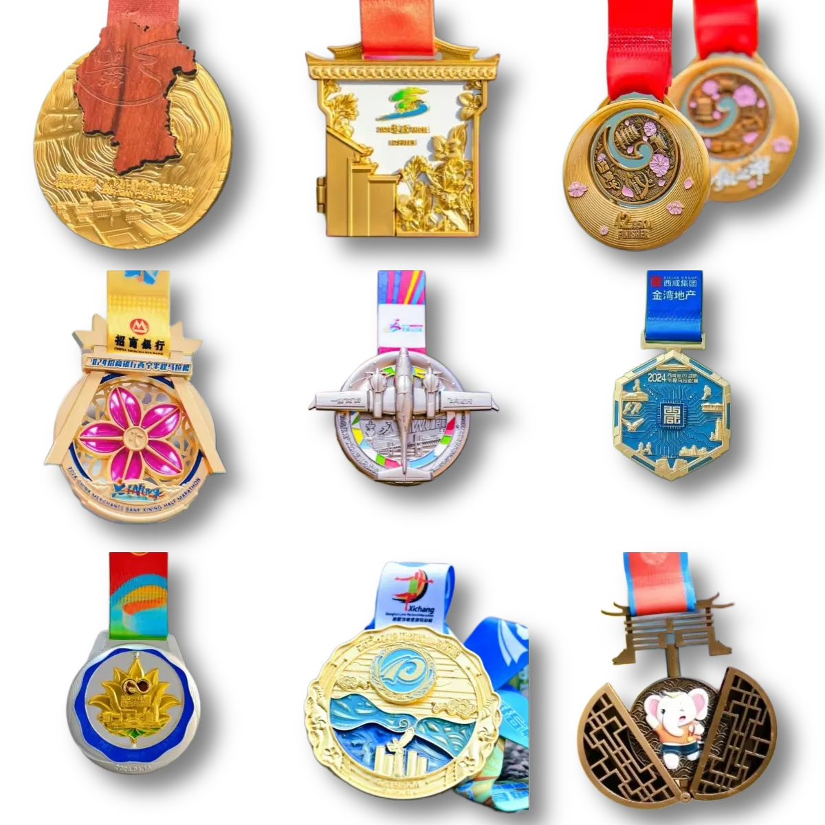 Factory Custom Enamel Metal Sport Award Medal Medallion Running Race Gold Medals Souvenir