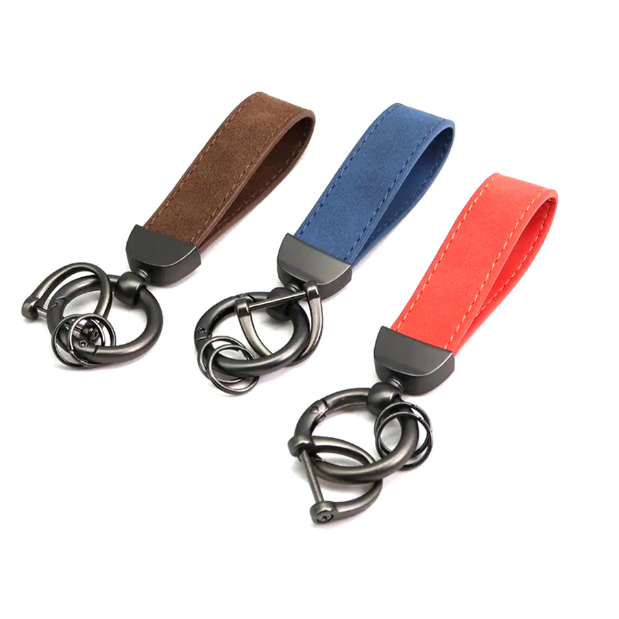 High Quality Zinc Alloy Metal Empty Custom Print Embossed Engraved Makeup Brand Car Logo Luxury Genuine Fashion PU Leather Key Chain