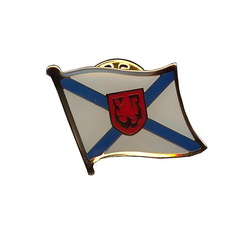 Custom Printed Metal Flag Lapel Pin Badge with Resin Top