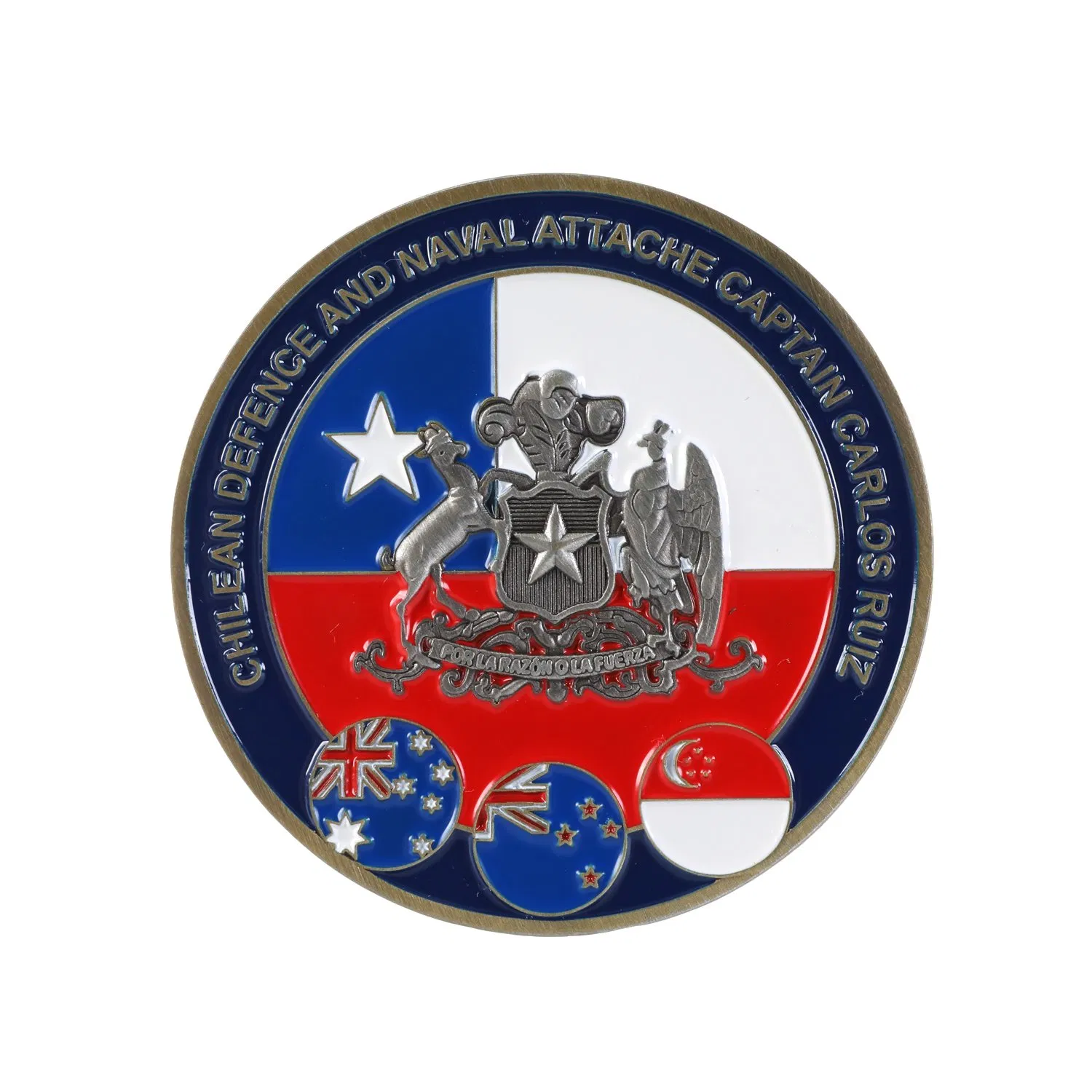 Custom 3D Antique Brass Bronze Plated Commemorative Coin Enamel Metal Challenge Coin