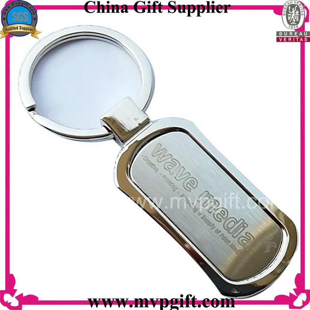China Guangzhou Bepoken Custom Logo Metal Silver 3D Promotional Gift Key Ring