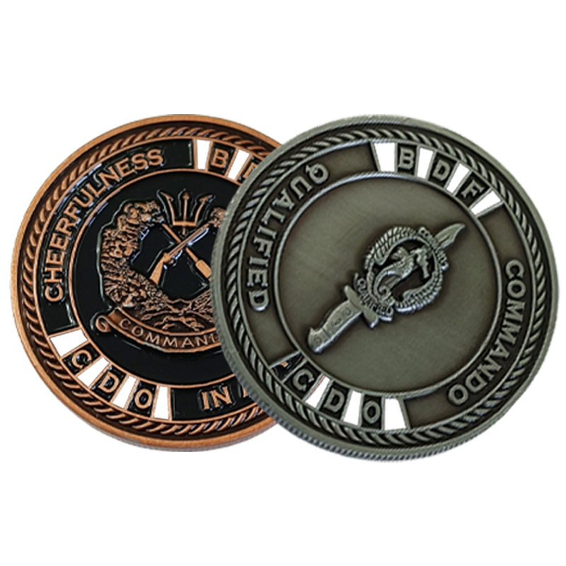 Custom Metal Coins Commemorative Antique Bronze Plated Soft Enamel Zinc Alloy 3D Challenge Coin