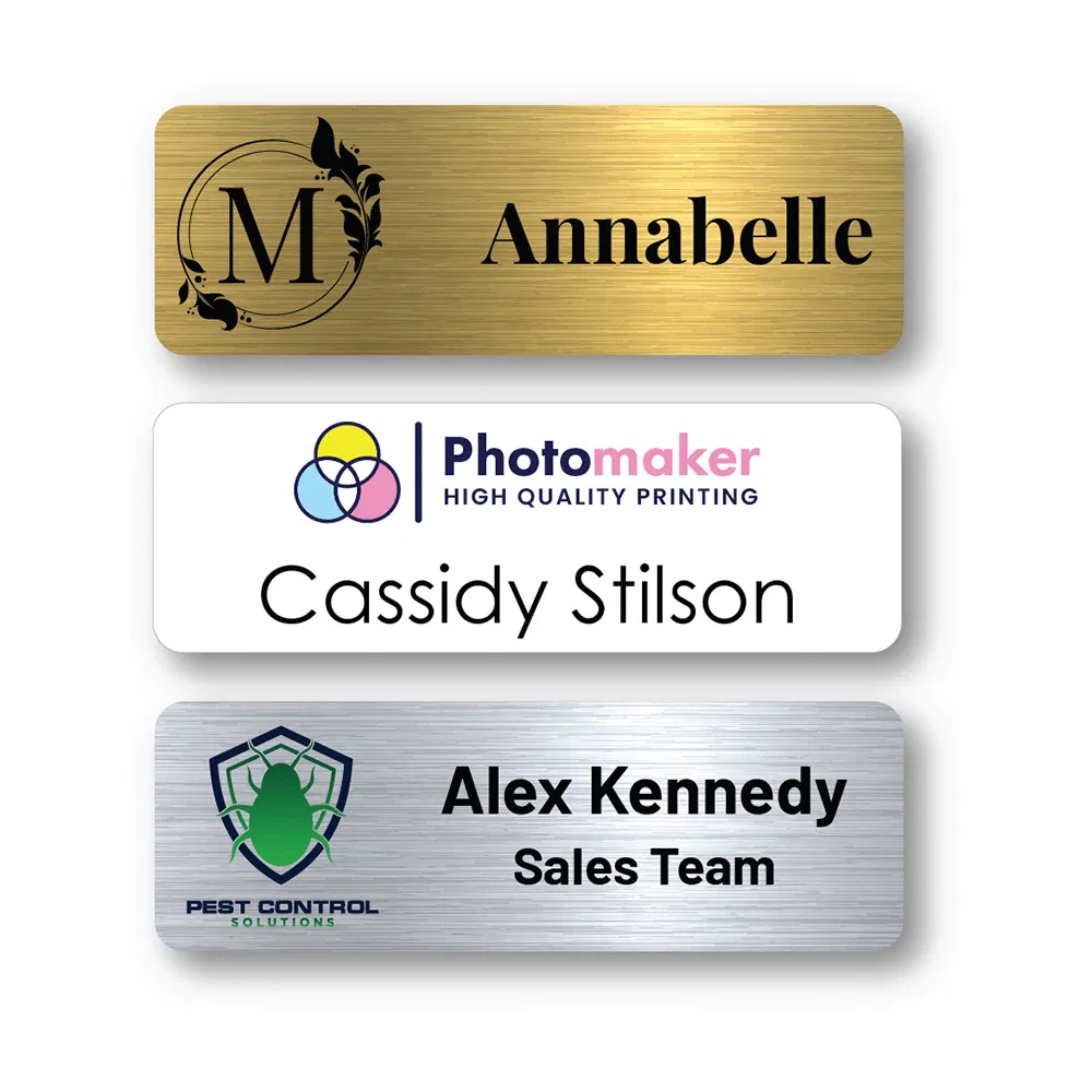 Reusable Logo Oval Brand Laser Engraved Blank Staff Metal Magnetic Name Tag Steel Sign Sublimation Nurses Custom Name Badge for Staff