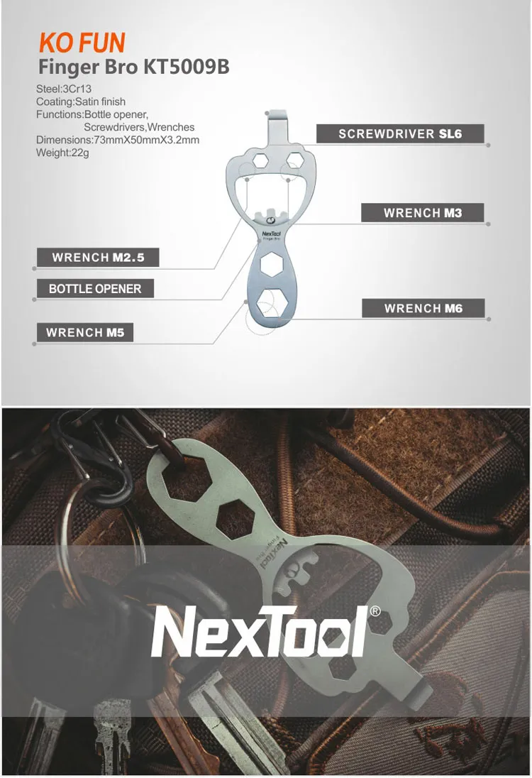 Nextool Multi Functional Wrench EDC Tool 2