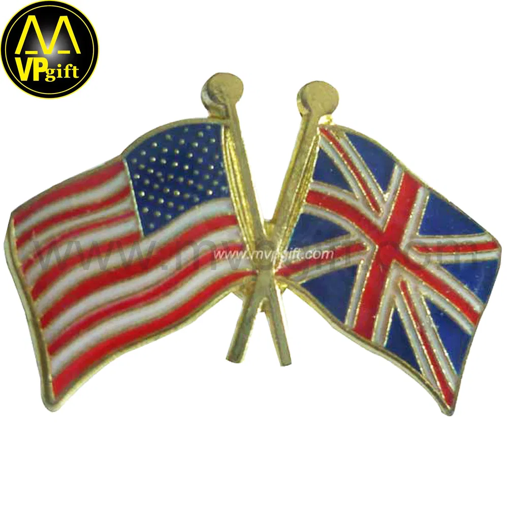 Custom Guangdong Metal Stainless Steel Plastic Gold Silver Enamel Print Police Military Navy Army Trophy Flag Lapel Pin