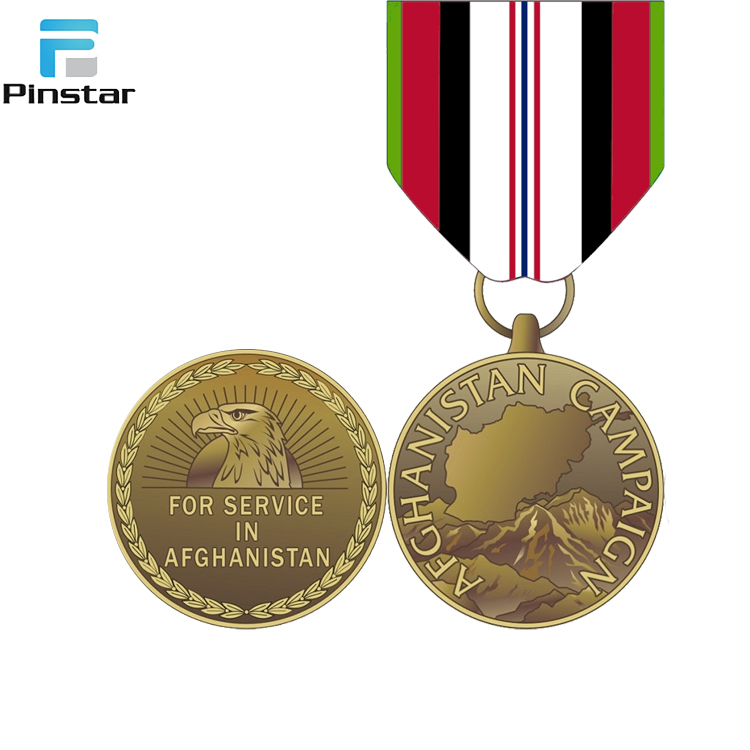 Manufacture World War Commemorative Gold Medal Souvenir Medals with Ribbon