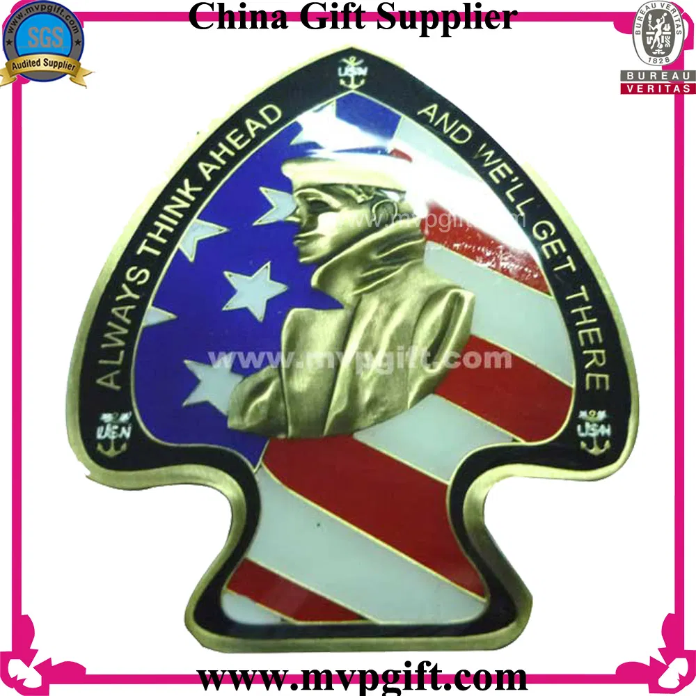 China Custom Metal 3D Gold Silver Antique Soft Hard Enamel President Head Figure Souvenir Awards Trophy Police Gift Challenge Coin