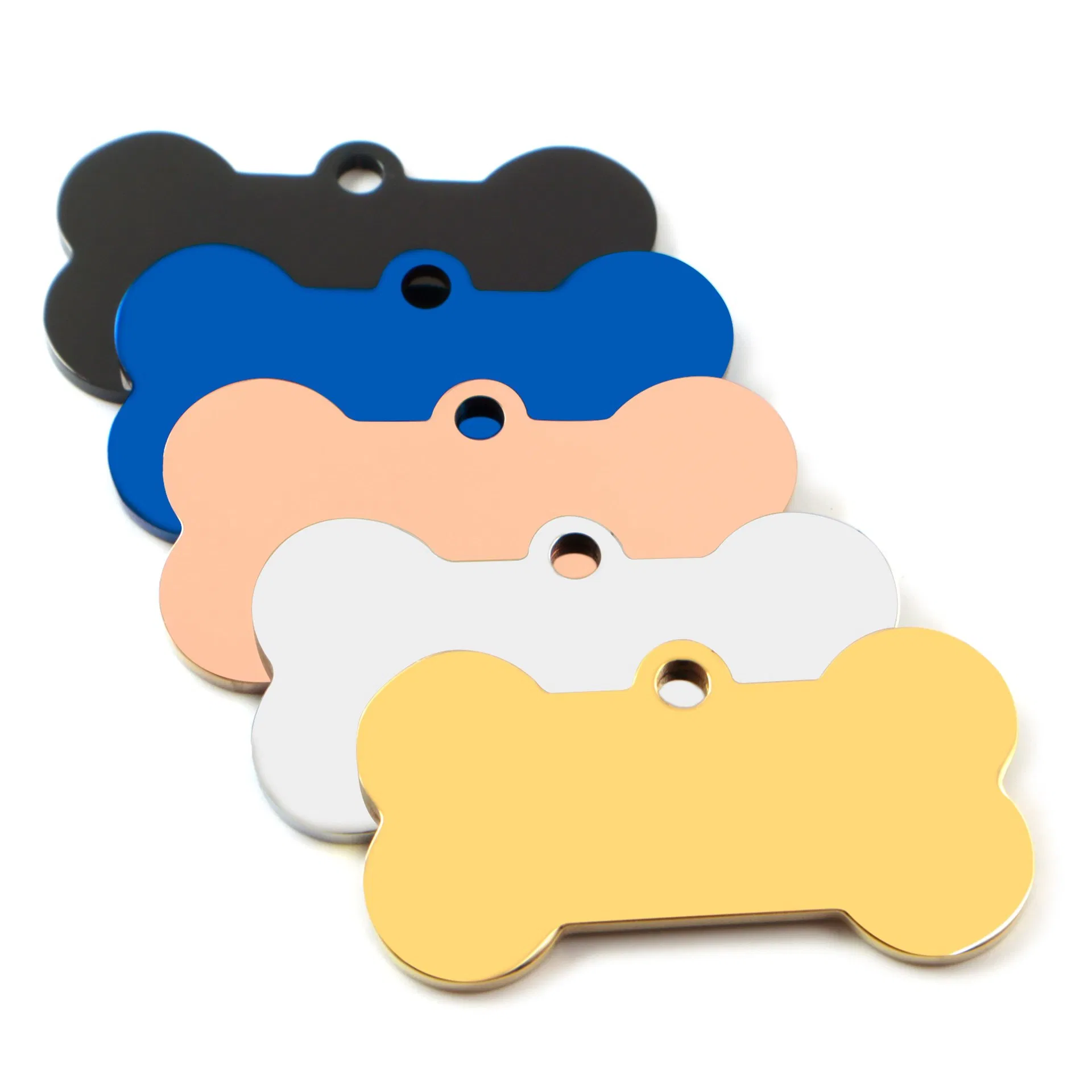Multi-Color Stainless Steel UV Laser Printing Logo Pet Tag Badge Custom Shape Letter Pet ID Dog Tag