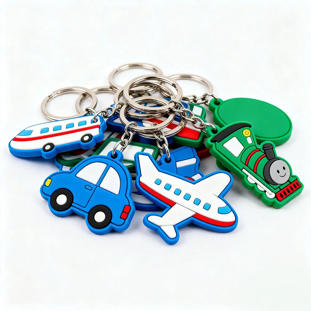 Popular Rubber Keychain Soft PVC Custom Embossed 3D Logo Colorful