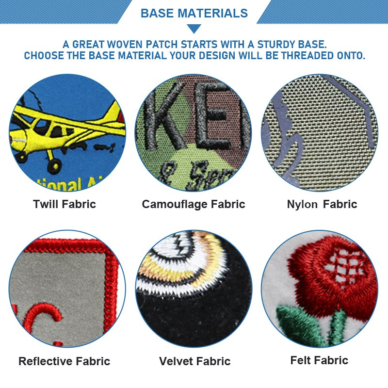 Good Quality Custom Name Logo Machine Woven Badges for School Uniform Clothing and Bag