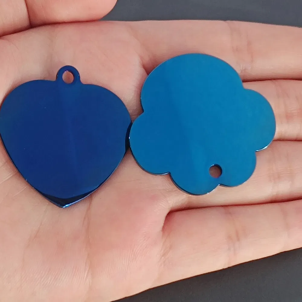 Wholesale Dag Steel Stainless Necklace Blank Gold Printed Laser Engraving Pet ID Name Tag Sublimation Metal Custom Dog Tag