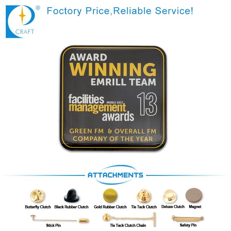 Personal Design Metal Printed Epoxy Special Style Pin Badge From China