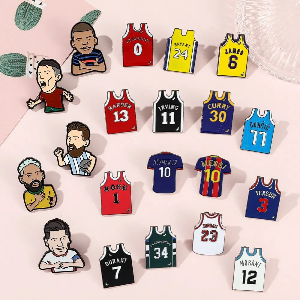Custom Metal Enamel Lapel Badge Pin for Sport Style Basketball Jersey Soccer Players