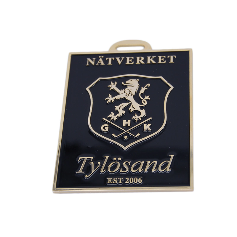 Factory Custom Made Silver Plated Enamel Metal Alloy Medallion Manufacturer Customized Commemorative Award Gift Bespoke Rectangle Company Logo Souvenir Medal