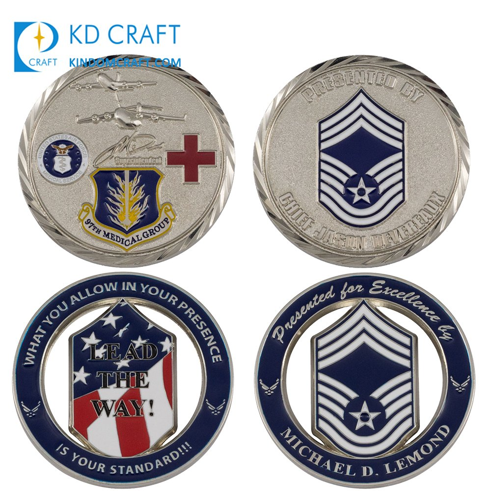 Customized Metal Zinc Alloy 3D Antique/Silver Plating Souvenir Engraved Japan Samurai Coins Open Custom Commemorative Military Navy Chief Cpo Challenge Coin