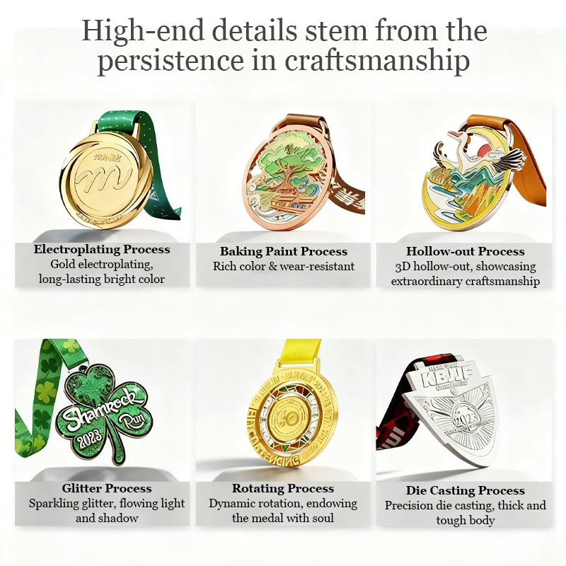 Custom Souvenir Award Medallion Blank Metal Enamel Honor Medal with Short Ribbon