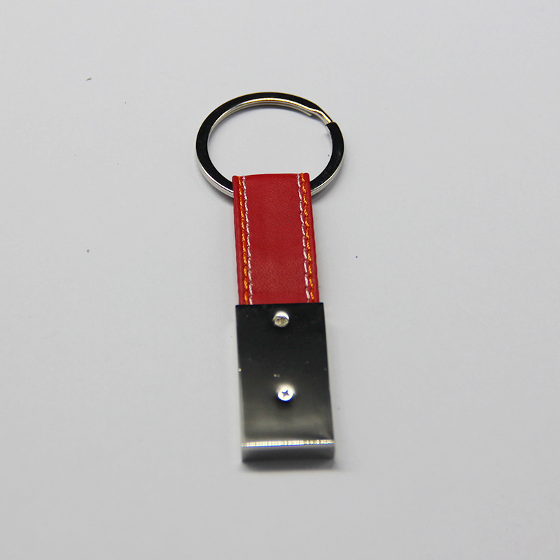 Custom Logo Key Chain Accessories Promotional Gift Woven PU Leather Metal Keychain