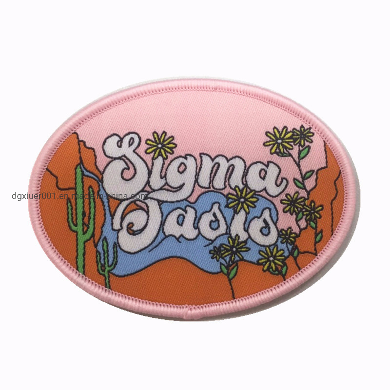 Custom Name Logo Merrow Border Computer Made Woven Badges Patches for School