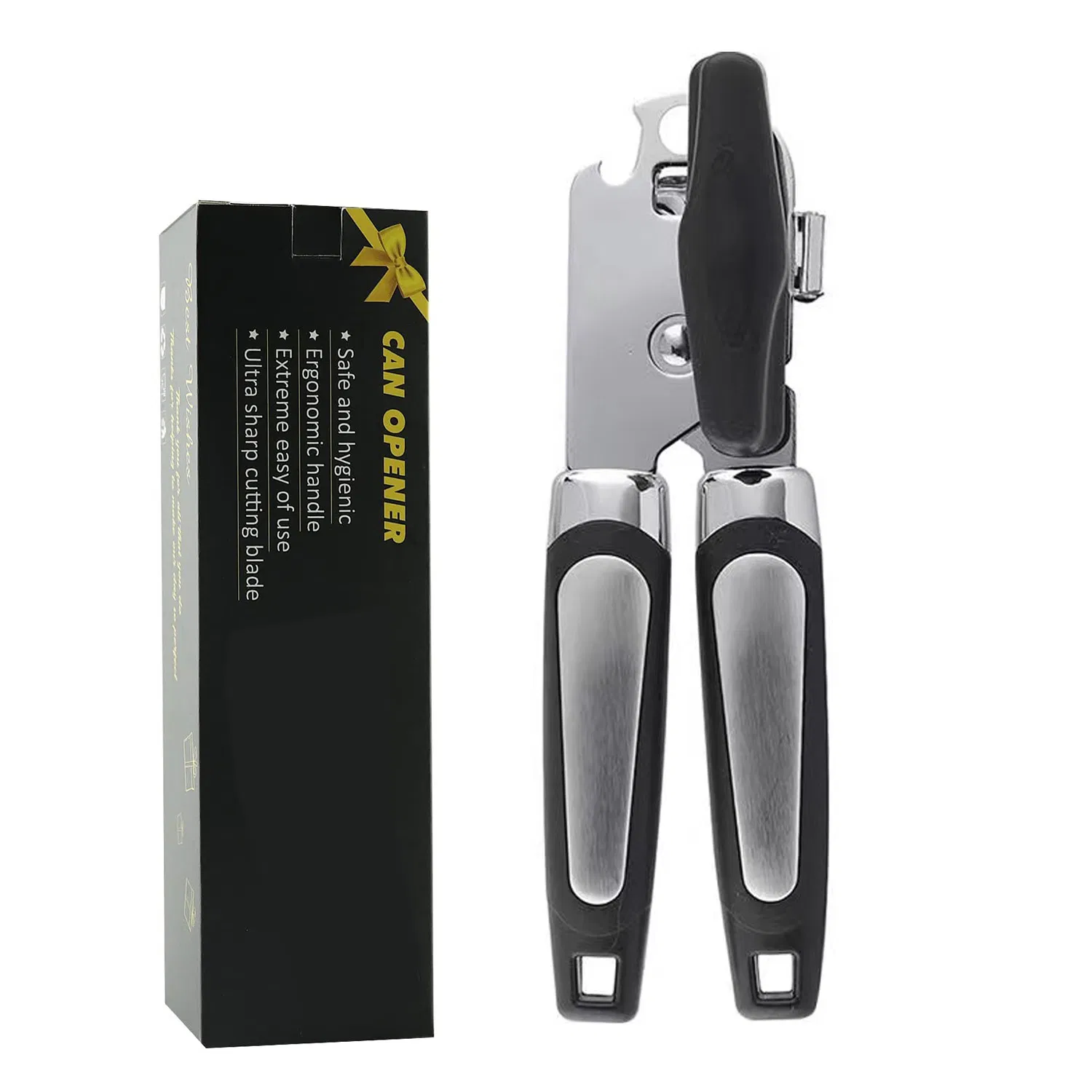 Portable Kitchen Helper 8.34-Inch Black Classic Multifunction Can and Bottle Opener