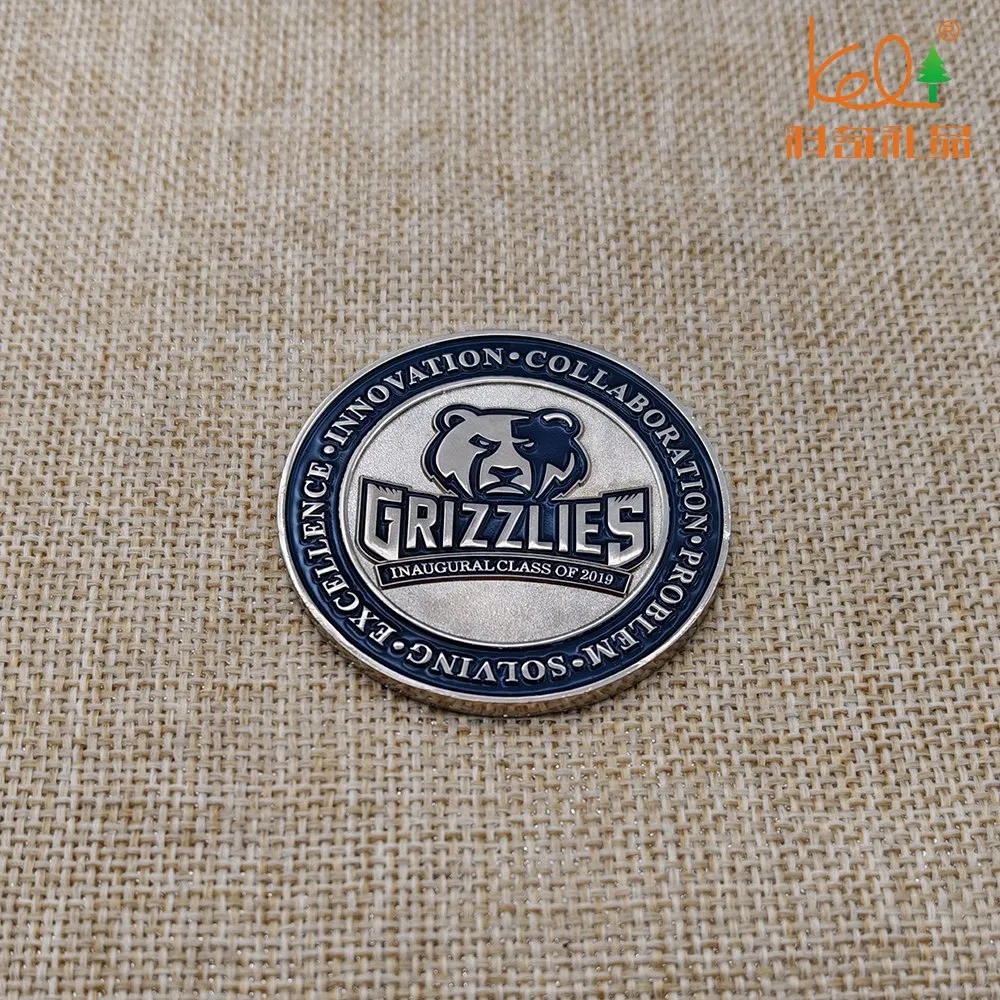 Gold Silver Two Tone Metal Military Style Challenge Antique Souvenir Coin