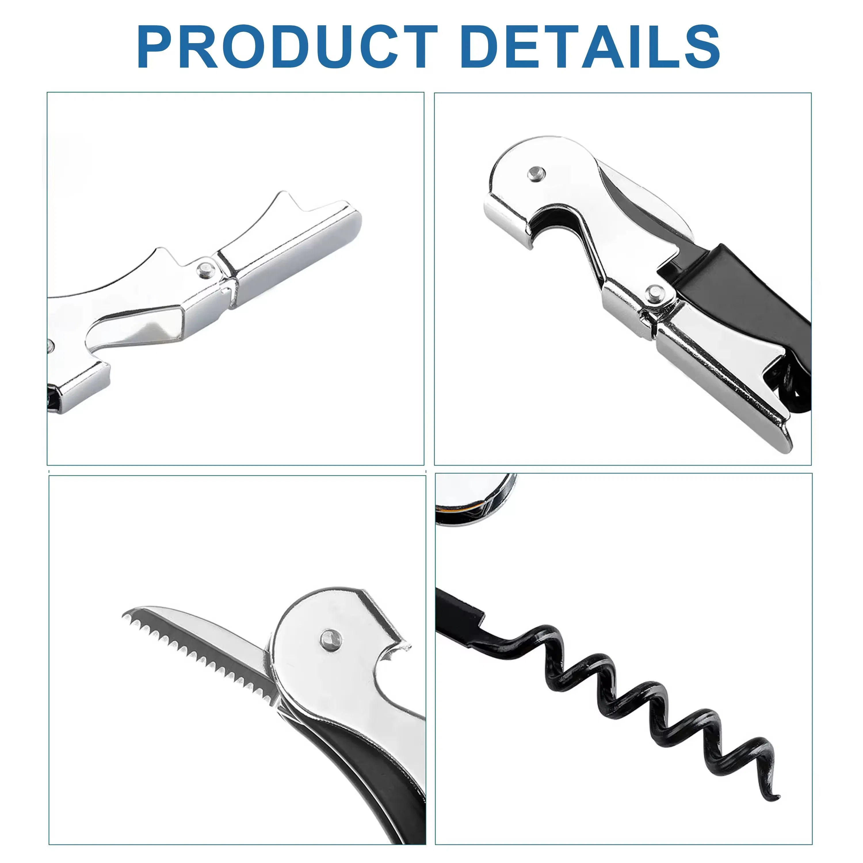Custom Logo Multi-Function Corkscrew Stainless Wine Bottle Opener Professional Wine Opener Kitchen Beer Opener