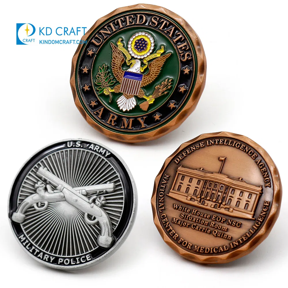 Coin Maker No Minimum Blank Metal 3D Brass Soft Hard Enamel Veteran Country Flag Antique Gold Custom Challenge Coin