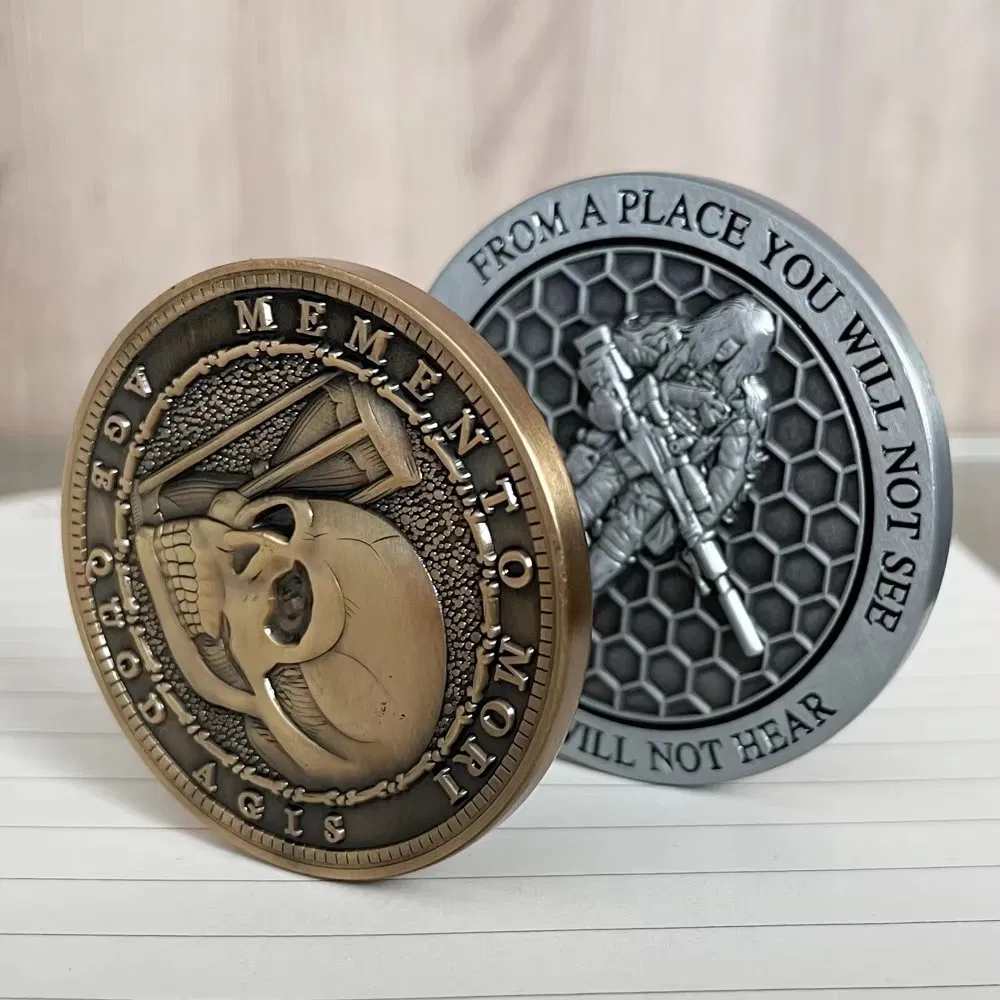 Custom 3D Challenge Coin 3mm 4mm Thickness Antique Plating 50mm Zinc Alloy Custom Metal Coins 3D