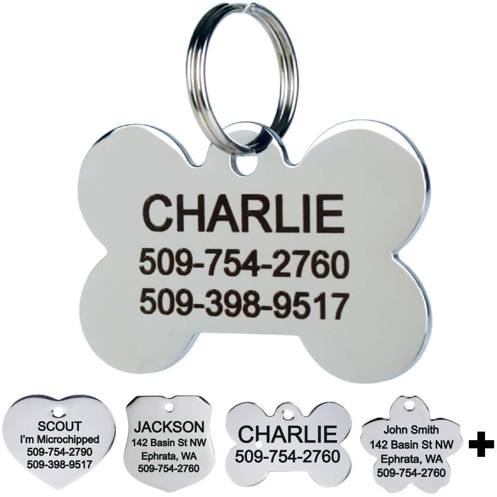 Funny Pet Dog Tag Keychain for Cats Dogs ID Tag Owner Personalized