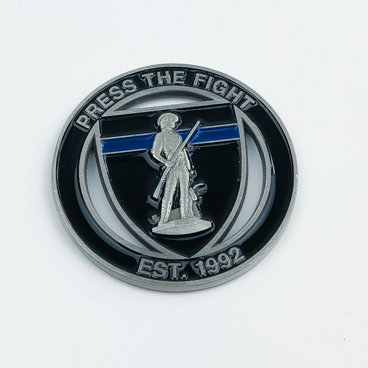 High Quality Custom 3D Logo Silver Antique Brass Plated Metal Challenge Commemorative Coin Silver Coins Souvenir Gift Enamel Challenge Coin