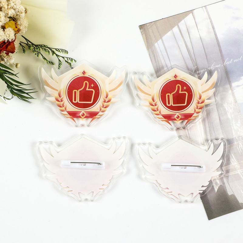 Custom School Logo Commemorative Name Badges Digital Printing Custom Acrylic Pin Badges