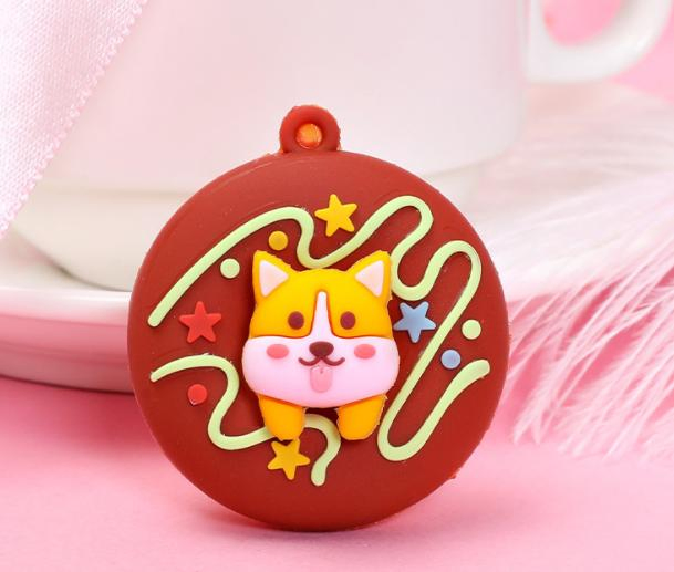 Custom 3D Soft PVC Keychain Waterproof Christmas Key Chain Silicone Keyring Soft Rubber Embossed Print Emblem Metal Customized Donut Keychain