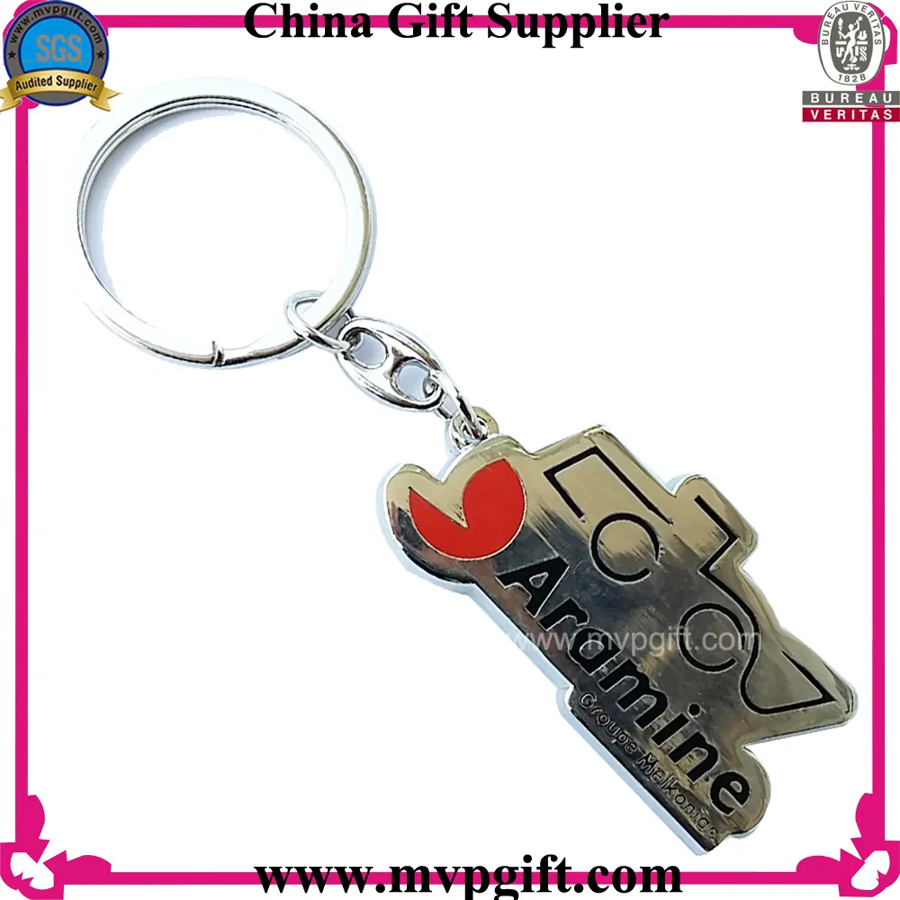 China Guangzhou Bepoken Custom Logo Metal Silver 3D Promotional Gift Key Ring