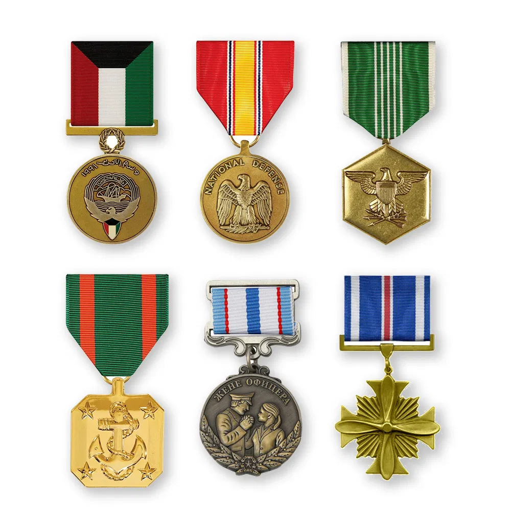 Sports Gold Award Marathon Cycling Running Finisher Souvenir Championship Medalla Commemorative Military Record Honor Badge Medals with Box