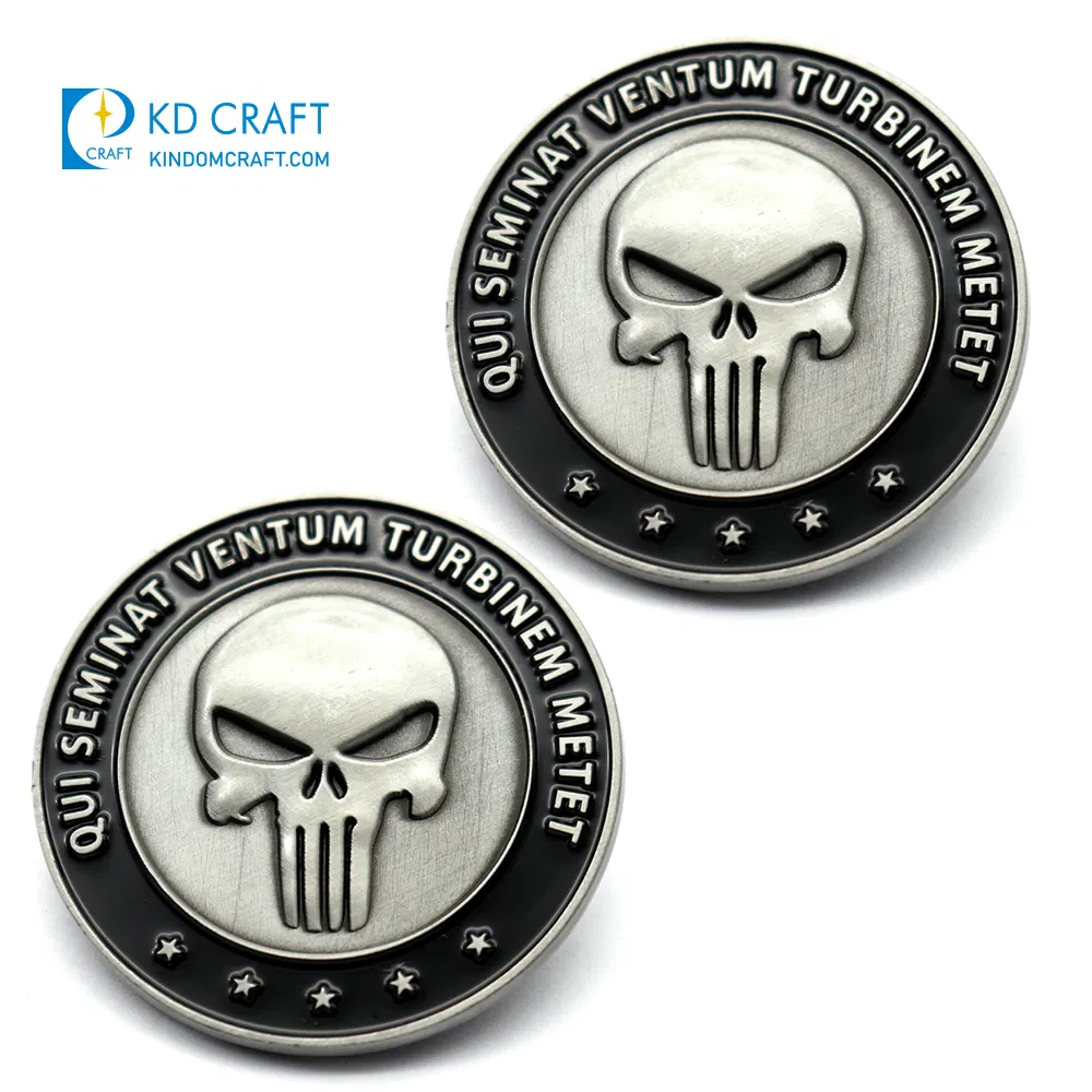 Customized Metal Zinc Alloy 3D Antique/Silver Plating Souvenir Engraved Japan Samurai Coins Open Custom Commemorative Military Navy Chief Cpo Challenge Coin