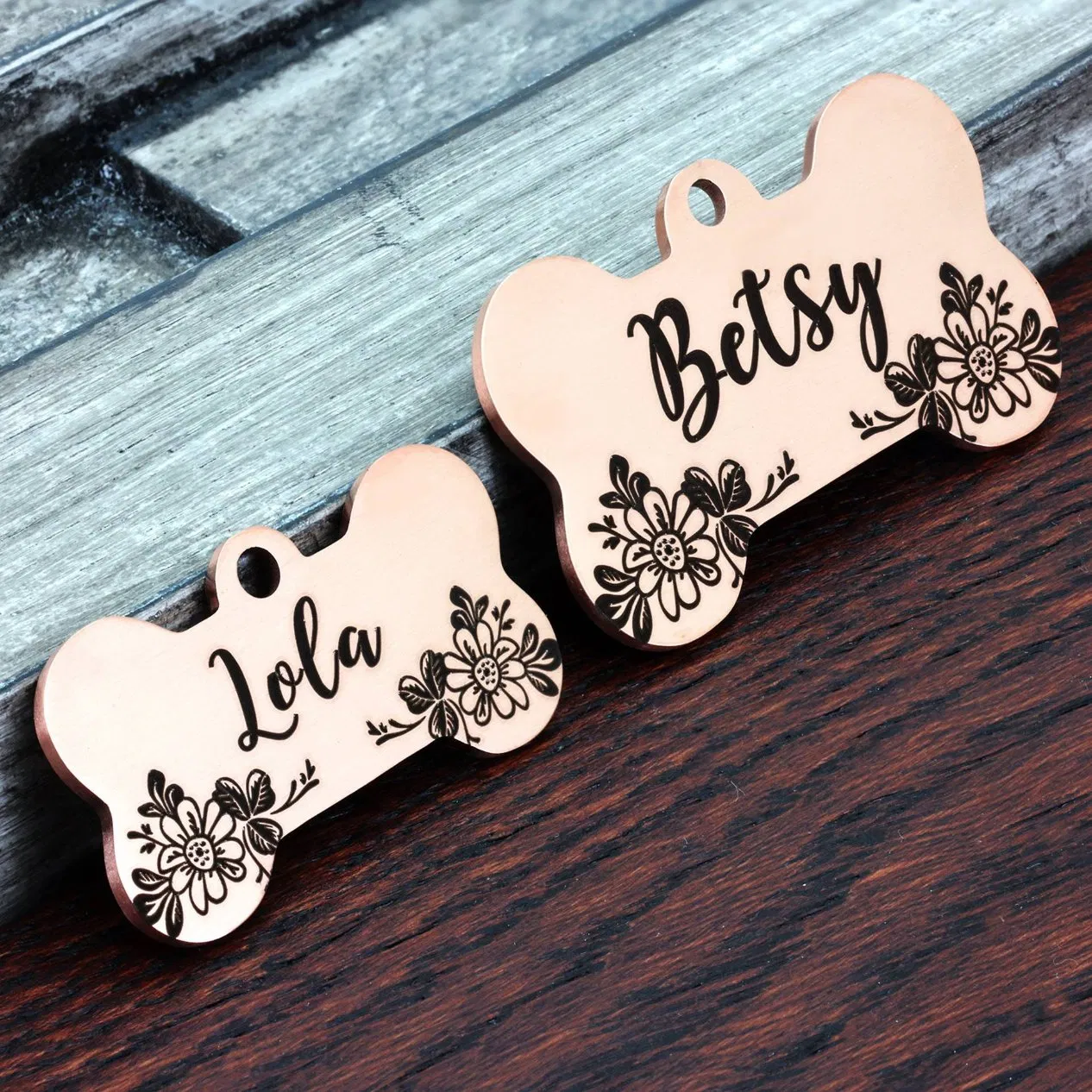 Multi-Color Stainless Steel UV Laser Printing Logo Pet Tag Badge Custom Shape Letter Pet ID Dog Tag