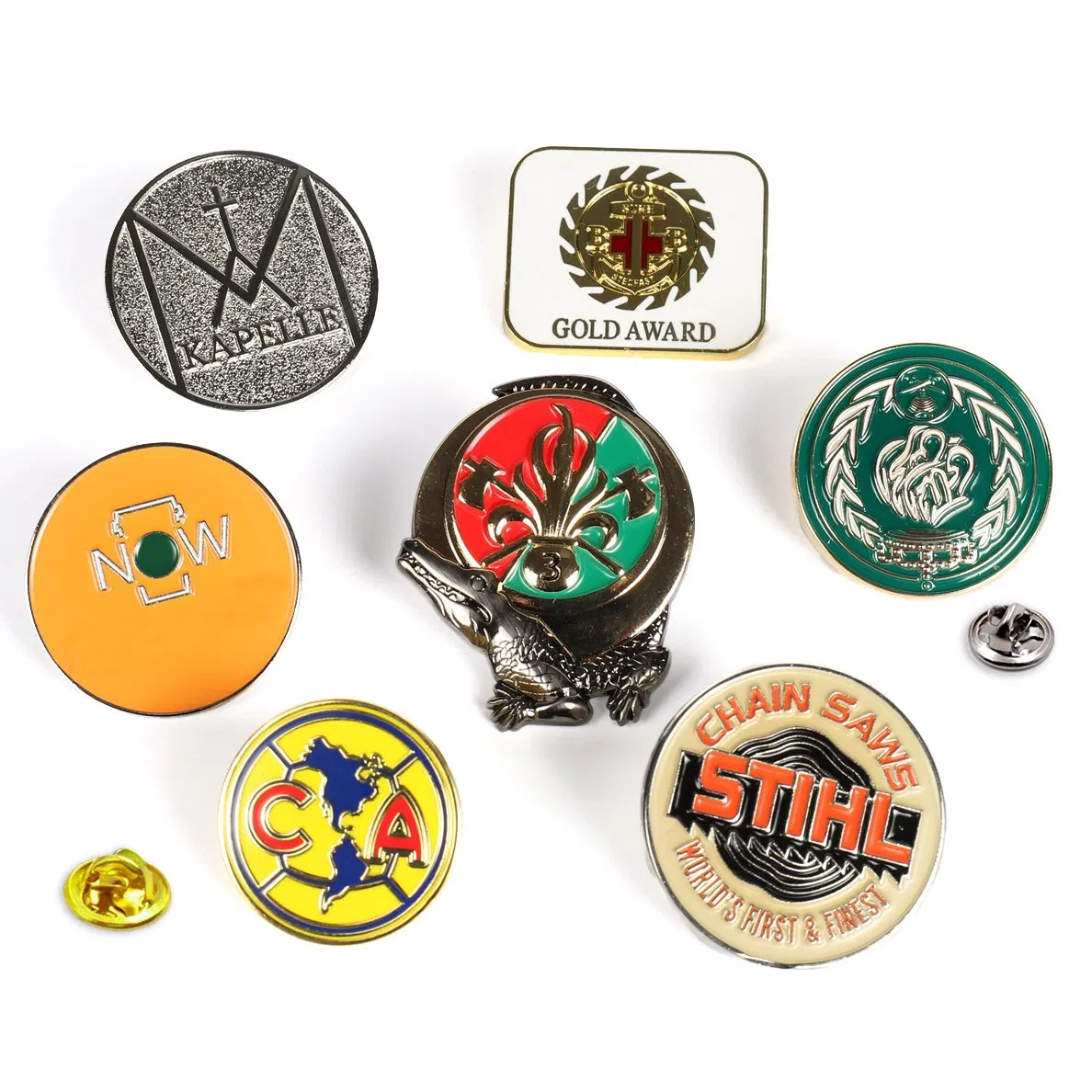 Guangdong Manufacturer Custom Logo Hat Pin Printed Epoxy Badges Metal Company Name Badge Soft Hard Enamel Lapel Pin Badge