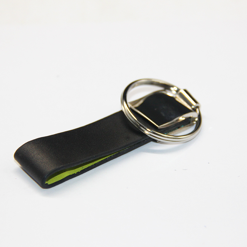 Custom Logo Key Chain Accessories Promotional Gift Woven PU Leather Metal Keychain