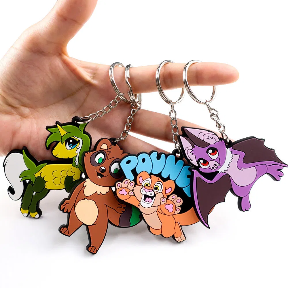 Manufacturer Personalized Eo-Friendly Embossed 2D 3D Keyring Cute Rubber Anime Custom Logo Cartoon Soft PVC Keychain