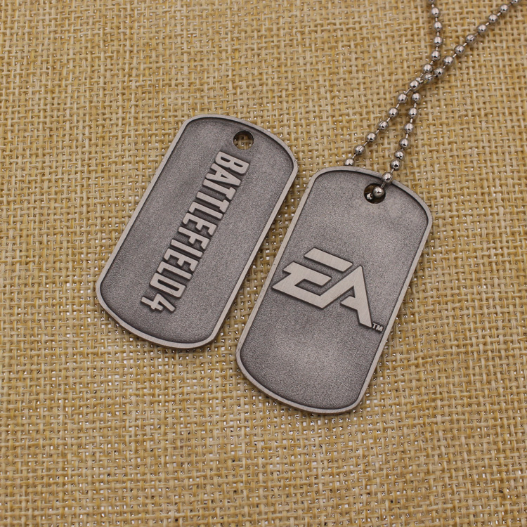 Wholesale Stainless Steel Blank Dog Name Tag, Metal Dog ID Tag Chain, Custom Dog Tag with Ball Chain for Necklace