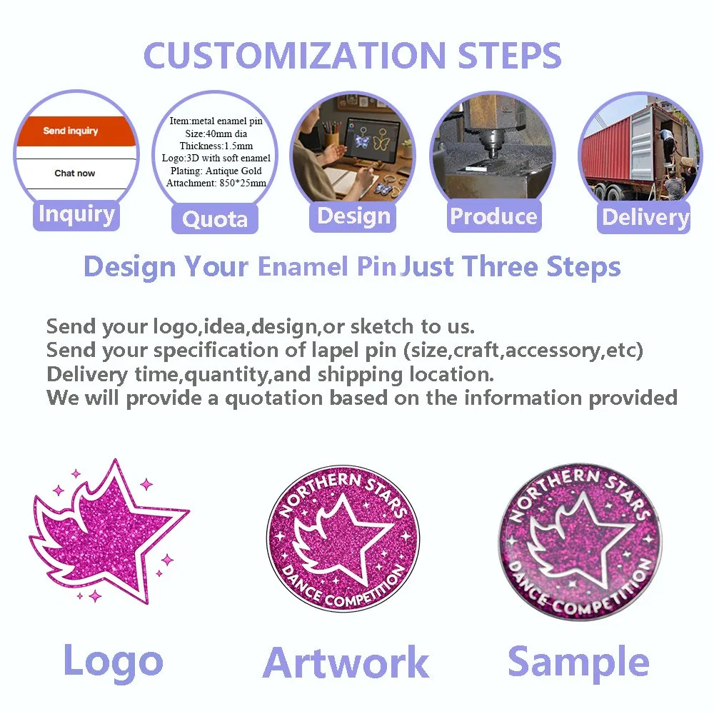 Manufacturer Free Design Custom Logo Anime Enamel Pins Badge Metal Hat Lapel Pins