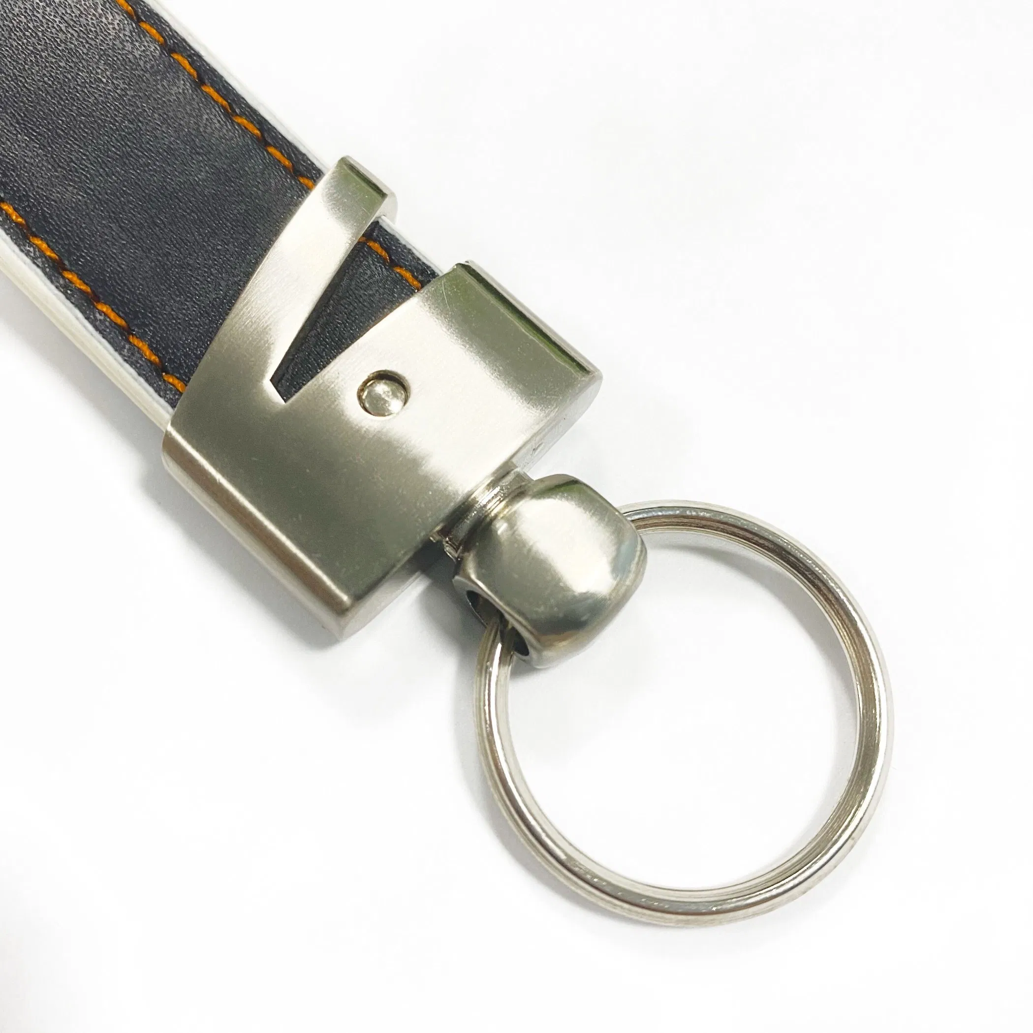 Custom Metal Promotional Gift Engrave Logo Car PU Leather Keychains