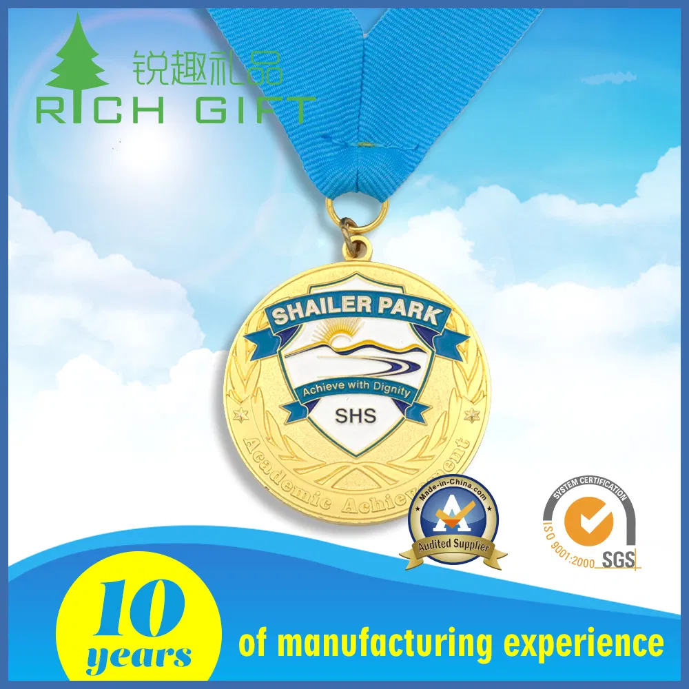 Souvenir Customized 3D Logo Marathon Award Sport Football Club Stock School Activity Medallion Commemorative Winner Association Medals with Ribbon for Wholesale