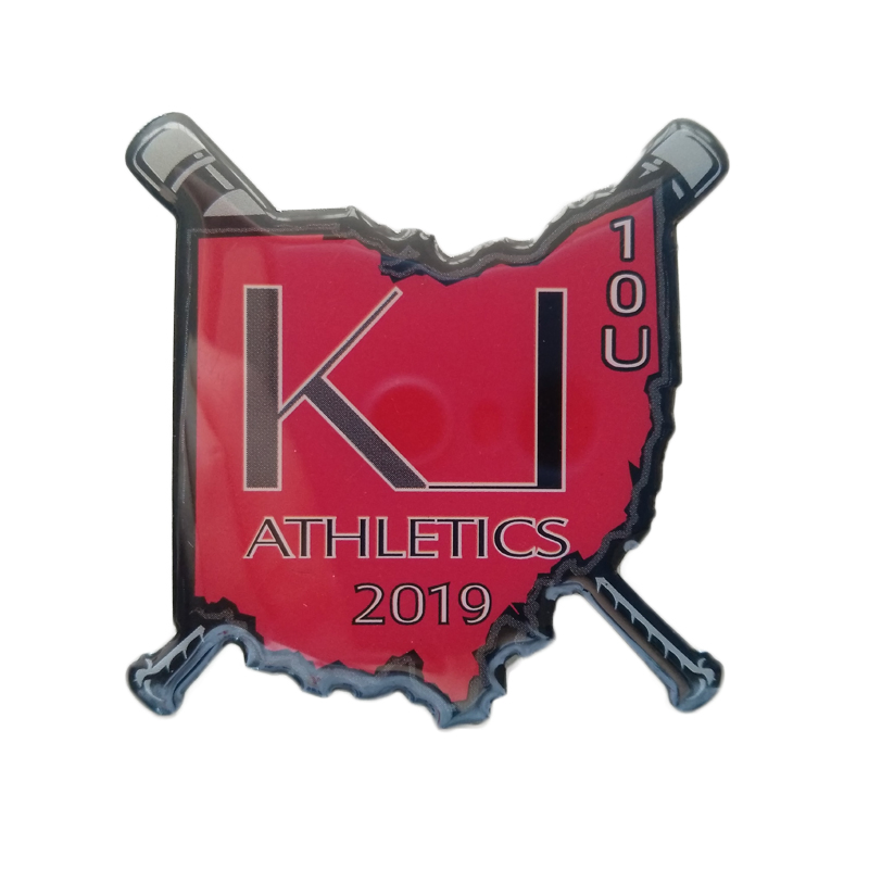 Custom Printed Metal Flag Lapel Pin Badge with Resin Top