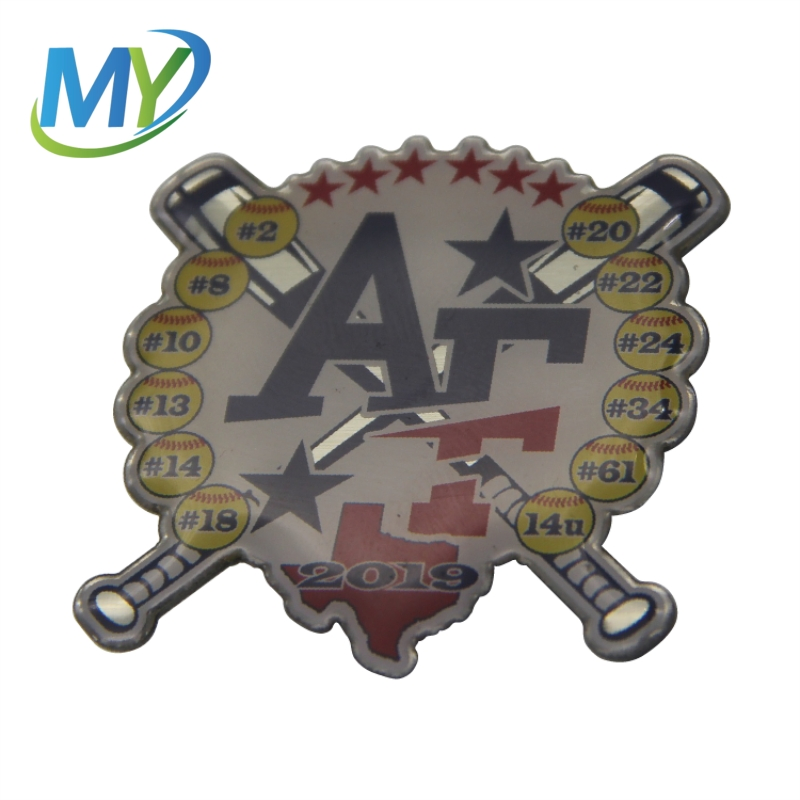 Factory Custom Metal Crafts Customized Cheap Offset Printed Stainless Steel Sports Baseball Topic Lapel Pin Badge