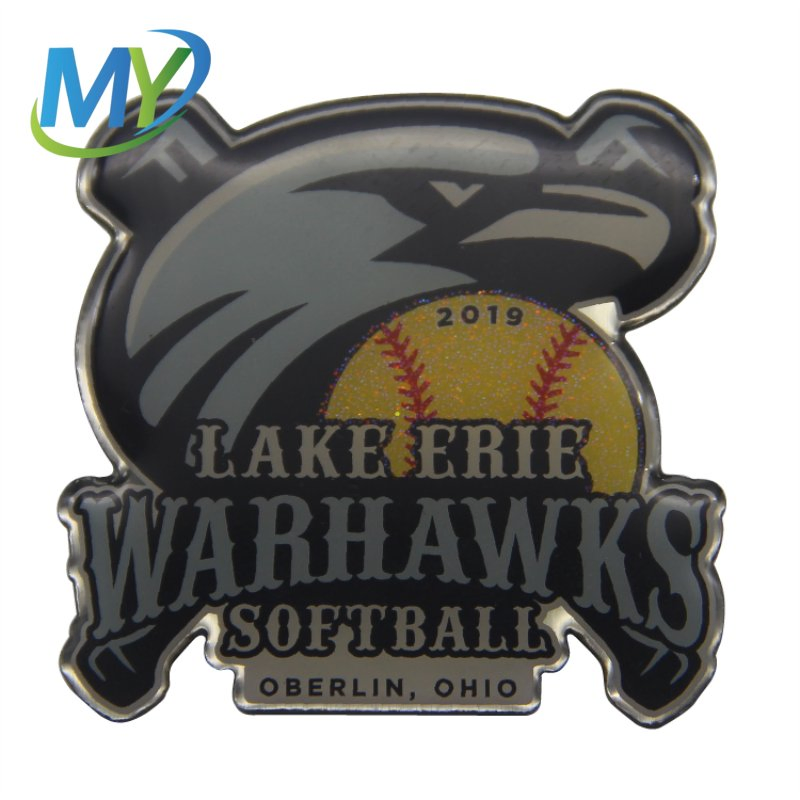 Factory Custom Metal Crafts Customized Cheap Offset Printed Stainless Steel Sports Baseball Topic Lapel Pin Badge